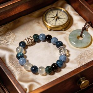 Ocean Whisper Bracelet | Blue Agate & White Chalcedony | Intuition, Calm & Inner Peace Talisman